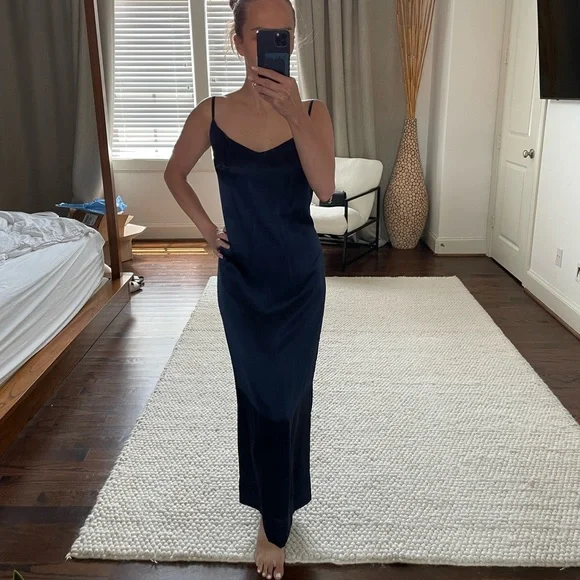 Silk Slip Sablyn Slip Dress Formal Dresses Navy Blue Silk Dress Long Navy  Slip CHARLI ALENA